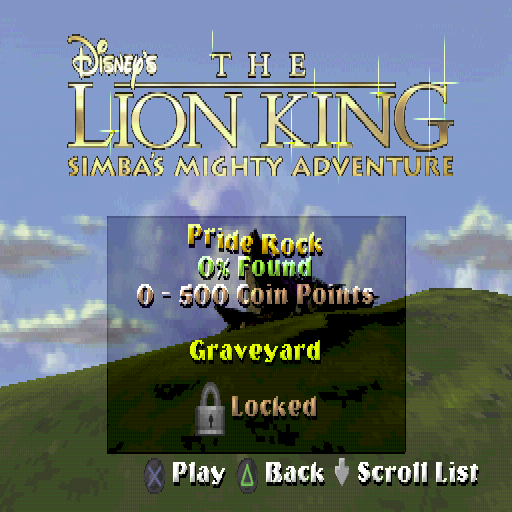 
Disney's The Lion King: Simba's Mighty Adventure | PlayStation | gameplay screenshot | Region: North America | source-country= | Data by MobyGames.com