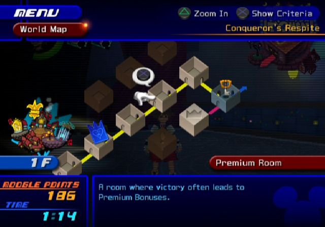 Kingdom Hearts: Re:Chain of Memories | PlayStation 2 | gameplay screenshot | region=North America | source-country= | zypher-v2 | moby-5210aa28c283 | Data by MobyGames.com