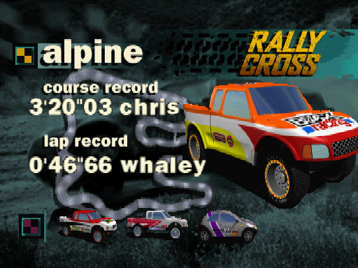 
Rally Cross | PlayStation | gameplay screenshot | Region: North America | source-country= | Data by MobyGames.com
