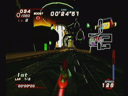 Sonic Riders | GameCube | gameplay screenshot | region=North America | source-country= | zypher-v2 | moby-8c6c70a387fa | Data by MobyGames.com