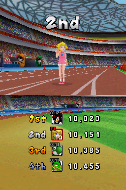 Mario & Sonic at the Olympic Games | Nintendo DS | gameplay screenshot | Data by MobyGames.com