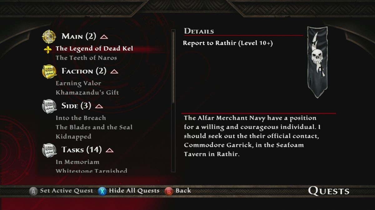Kingdoms of Amalur: Reckoning | Xbox 360 | gameplay screenshot | region=North America | source-country= | zypher-v2 | moby-2d131e665aa3 | Data by MobyGames.com