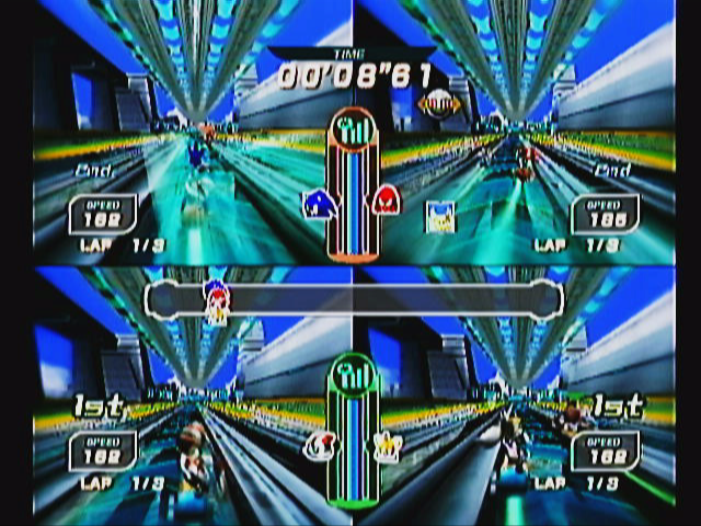 Sonic Riders | GameCube | gameplay screenshot | region=North America | source-country= | zypher-v2 | moby-d0450563b514 | Data by MobyGames.com