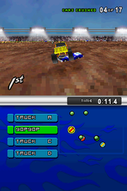 ATV: Thunder Ridge Riders / Monster Trucks Mayhem | Nintendo DS | gameplay screenshot | region=North America | source-country= | zypher-v2 | moby-e03a5a408529 | Data by MobyGames.com