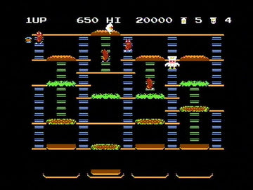 
BurgerTime | NES | gameplay screenshot | Data by MobyGames.com