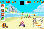 Mario Kart: Super Circuit | Game Boy Advance | gameplay screenshot | region=North America | source-country= | zypher-v2 | moby-224b05cb39a6 | Data by MobyGames.com