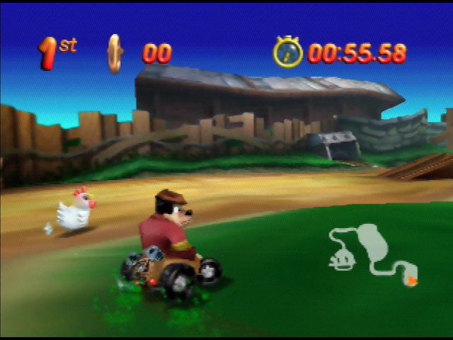 Mickey's Speedway USA | Nintendo 64 | gameplay screenshot | region=North America | source-country= | zypher-v2 | moby-6afae6802431 | Data by MobyGames.com