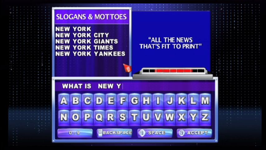 
Jeopardy! | Wii | gameplay screenshot | Data by MobyGames.com