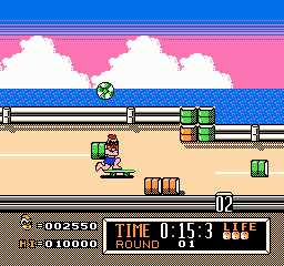 
Town & Country Surf Designs: Wood & Water Rage | NES | gameplay screenshot | Data by MobyGames.com