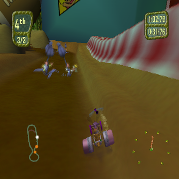 Antz Extreme Racing | PlayStation 2 | gameplay screenshot | region=North America | source-country= | zypher-v2 | moby-b437a75f8628 | Data by MobyGames.com