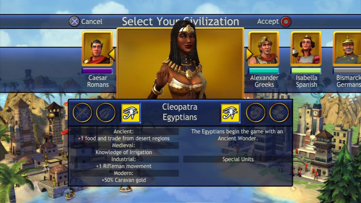 
Sid Meier's Civilization: Revolution | PlayStation 3 | gameplay screenshot | Region: North America | source-country= | Data by MobyGames.com