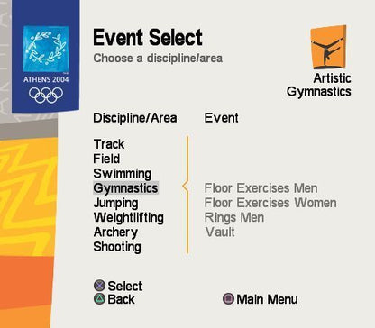 
Athens 2004 | PlayStation 2 | gameplay screenshot | Region: North America | source-country= | Data by MobyGames.com
