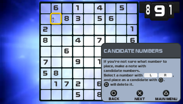 Go! Sudoku | PSP | gameplay screenshot | region=North America | source-country= | zypher-v2 | moby-faeace631913 | Data by MobyGames.com