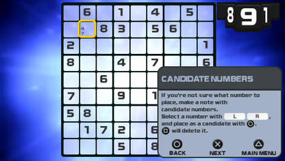Go! Sudoku | PSP | gameplay screenshot | region=North America | source-country= | zypher-v2 | moby-faeace631913 | Data by MobyGames.com