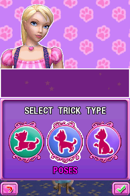 Barbie: Groom and Glam Pups | Nintendo DS | gameplay screenshot | Data by MobyGames.com