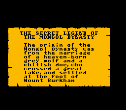 
Genghis Khan | NES | gameplay screenshot | Data by MobyGames.com