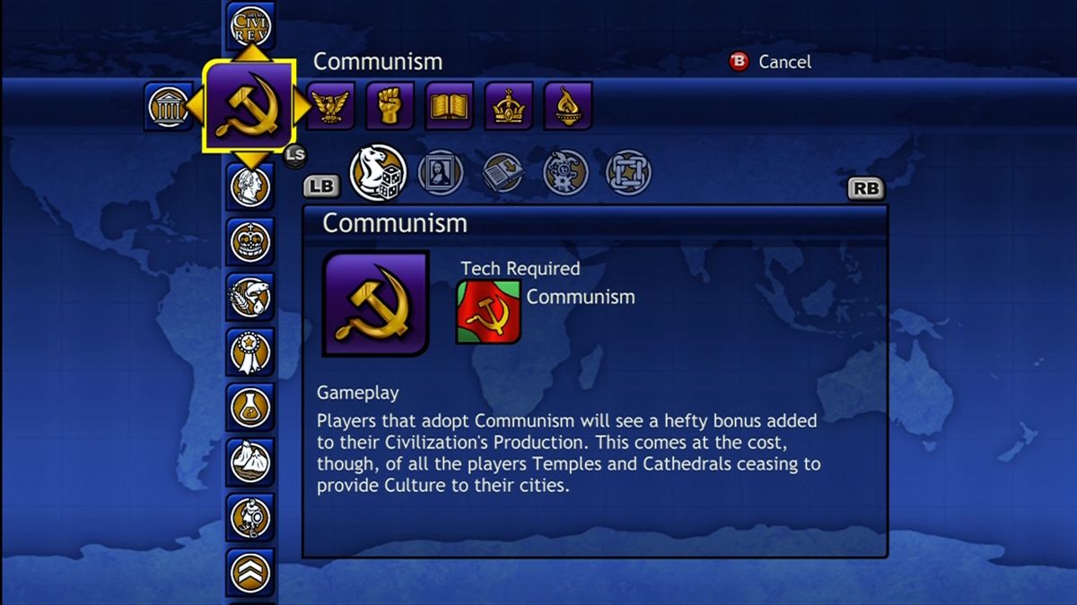 Sid Meier's Civilization: Revolution | Xbox 360 | gameplay screenshot | region=North America | source-country= | zypher-v2 | moby-0c176688b19b | Data by MobyGames.com