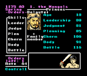 
Genghis Khan | NES | gameplay screenshot | Data by MobyGames.com
