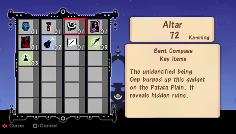 Patapon | PSP | gameplay screenshot | region=North America | source-country= | zypher-v2 | moby-1901348a6098 | Data by MobyGames.com