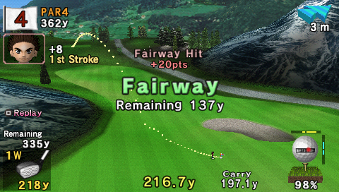 Hot Shots Golf: Open Tee | PSP | gameplay screenshot | region=North America | source-country= | zypher-v2 | moby-ebd7214ea9f1 | Data by MobyGames.com