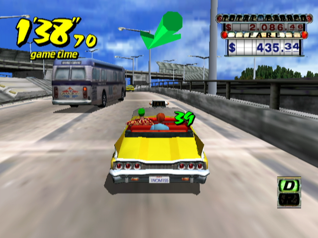 Crazy Taxi | GameCube | gameplay screenshot | Data by MobyGames.com