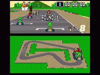
Super Mario Kart | SNES | gameplay screenshot | Data by MobyGames.com