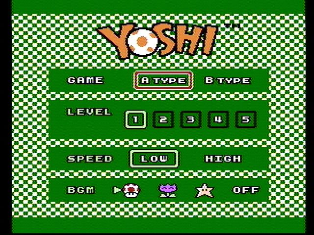 
Yoshi | NES | gameplay screenshot | Data by MobyGames.com