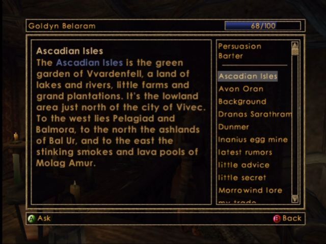 The Elder Scrolls III: Morrowind | Xbox | gameplay screenshot | Region: North America | source-country= | Data by MobyGames.com