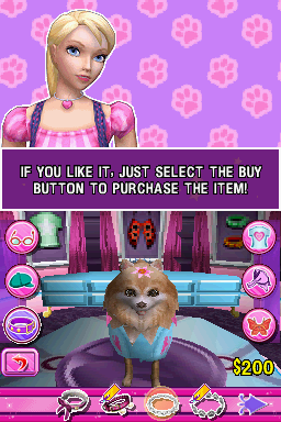 
Barbie: Groom and Glam Pups | Nintendo DS | gameplay screenshot | Data by MobyGames.com