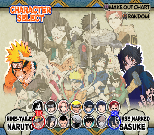 Naruto: Ultimate Ninja | PlayStation 2 | gameplay screenshot | region=North America | source-country= | zypher-v2 | moby-eb2c1920d2bc | Data by MobyGames.com
