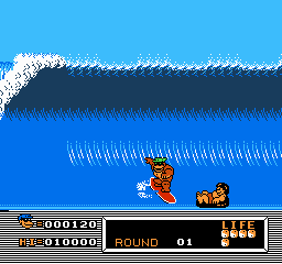 
Town & Country Surf Designs: Wood & Water Rage | NES | gameplay screenshot | Data by MobyGames.com