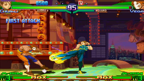 
Street Fighter Alpha 3 Max | PSP | gameplay screenshot | Data by MobyGames.com