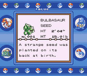 Pokémon Blue Version | Game Boy | gameplay screenshot | region=North America | source-country= | zypher-v2 | moby-d51017c31e62 | Data by MobyGames.com