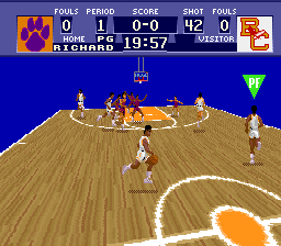 NCAA Basketball | SNES | gameplay screenshot | region=North America | source-country= | zypher-v2 | moby-2489a9d494ee | Data by MobyGames.com