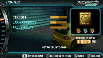 
Need for Speed: Underground - Rivals | PSP | gameplay screenshot | Data by MobyGames.com