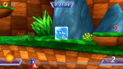 
Sonic Rivals | PSP | gameplay screenshot | Region: North America | source-country= | Data by MobyGames.com
