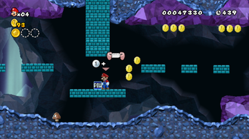 
New Super Mario Bros. Wii | Wii | gameplay screenshot | Region: North America | source-country= | Data by MobyGames.com