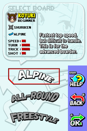 
SBK: Snowboard Kids | Nintendo DS | gameplay screenshot | Data by MobyGames.com