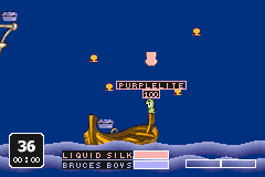 
Worms World Party | Game Boy Advance | gameplay screenshot | Region: North America | source-country= | Data by MobyGames.com