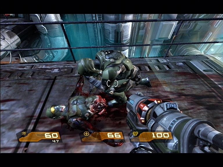 Quake 4 | Xbox 360 | gameplay screenshot | region=North America | source-country= | zypher-v2 | moby-c14619cd661c | Data by MobyGames.com