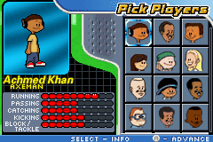 Backyard Football 2006 | Game Boy Advance | gameplay screenshot | region=North America | source-country= | zypher-v2 | moby-351ab65664ef | Data by MobyGames.com