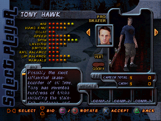 
Tony Hawk's Pro Skater 2 | PlayStation | gameplay screenshot | Region: North America | source-country= | Data by MobyGames.com