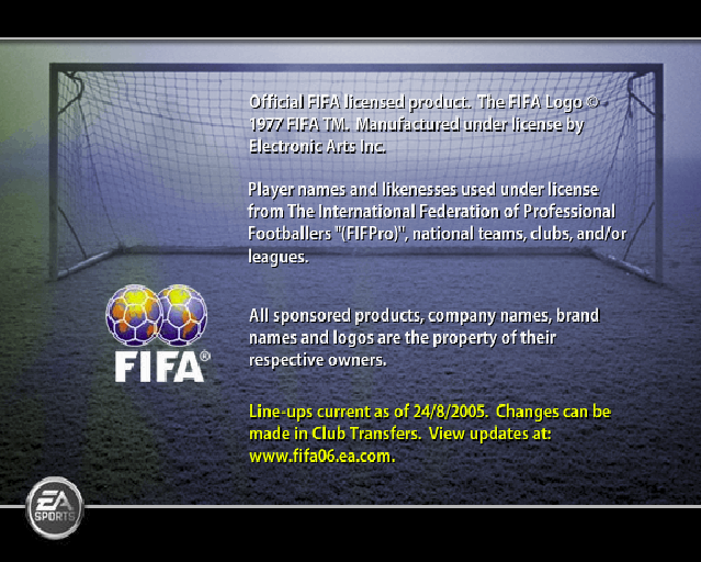 
FIFA Soccer 06 | PlayStation 2 | gameplay screenshot | Data by MobyGames.com