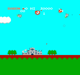 
Sky Kid | NES | gameplay screenshot | Data by MobyGames.com