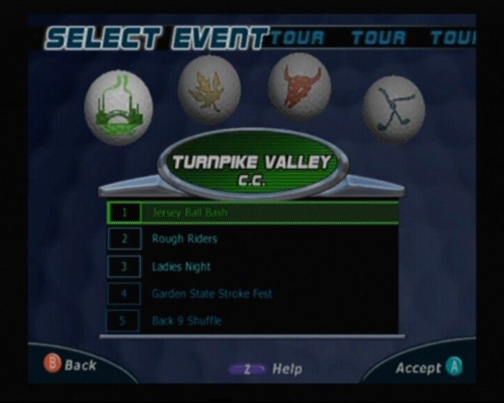 Outlaw Golf | GameCube | gameplay screenshot | region=North America | source-country= | zypher-v2 | moby-dec3ccb48156 | Data by MobyGames.com