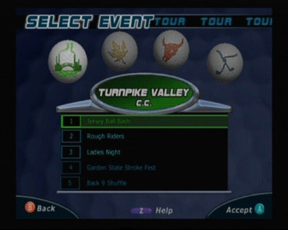 Outlaw Golf | GameCube | gameplay screenshot | region=North America | source-country= | zypher-v2 | moby-dec3ccb48156 | Data by MobyGames.com