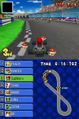 
Mario Kart DS | Nintendo DS | gameplay screenshot | Data by MobyGames.com