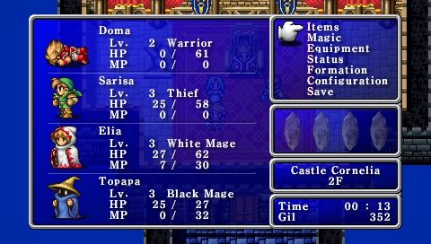 Final Fantasy | PSP | gameplay screenshot | Region: North America | source-country= | Data by MobyGames.com