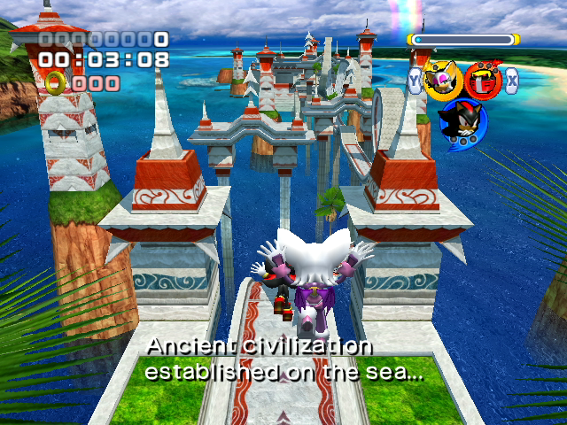 Sonic Heroes | GameCube | gameplay screenshot | region=North America | source-country= | zypher-v2 | moby-a8d497d1e41f | Data by MobyGames.com