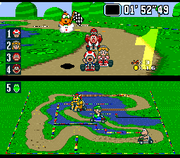 
Super Mario Kart | SNES | gameplay screenshot | Data by MobyGames.com
